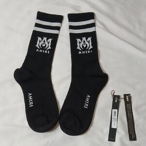 AMIRI Black and White Athletic Socks
